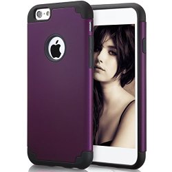 iPhone 6s Case,iPhone 6 Case,[4.7inch]by Ailun,Soft Interior Silicone Bumper&Hard Shell Solid PC Back,Shock-Absorption&Skid-proof,Anti-Scratch Hybrid Dual-Layer Slim Cover[Purple]