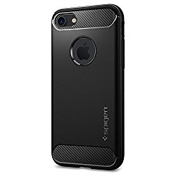 Spigen Rugged Armor iPhone 7 Case with Resilient Shock Absorption and Carbon Fiber Design for iPhone 7 2016 – Black