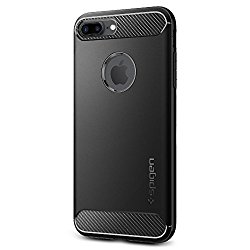 Spigen Rugged Armor iPhone 7 Plus Case with Resilient Shock Absorption and Carbon Fiber Design for iPhone 7 Plus 2016 – Black