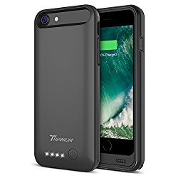 iPhone 7 Battery Case, Trianium Atomic Pro iPhone Portable Charger iPhone 7 2016 (4.7 inch) Charging Case [Black] 3200mAh Extended Battery Pack Power Cases Juice Bank Cover[Apple Certified Part]