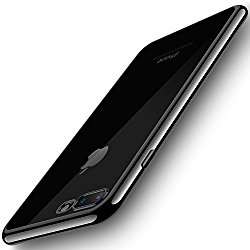 iPhone 7 Plus Case,iPhone 8 Plus Case, RANVOO Ultra Slim Thin with Premium Flexible and Transparent TPU Back Plate Protective Clear Case for iPhone 7/8 Plus(Black)