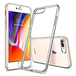 iPhone 8 Plus Case, iPhone 7 Plus Case, ESR Slim Fit Clear Case [Supports Wireless Charging][Scratch Resistant] Transparent Flexible Protective TPU Back Cover for iPhone 5.5 inches(Clear)