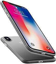 TOZO for iPhone X Case, PP Ultra Thin [0.35mm] World’s Thinest Protect Hard Case [ Semi-transparent ] Lightweight [Matte Black]