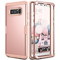 Galaxy Note 8 Case, YOUMAKER Rose Gold Full Body Heavy Duty Protection Shockproof Slim Fit Case Cover for Samsung Galaxy Note 8 (2017 Release) WITHOUT Built-in Screen Protector (Rose Gold/Pink)