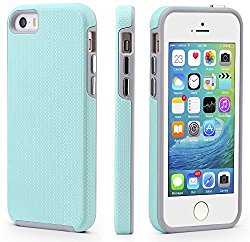 iPhone 5/5s/SE Case, CellEver Dual Guard Protective Shock-Absorbing Scratch-Resistant Rugged Drop Protection Cover For iPhone 5/5S/SE (Mint)