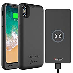 iPhone X/XS Battery Case & Wireless Charger: Alpatronix BXX 4200mAh 5.8-inch Portable Qi Compatible Extended Charging Power Case & 10W Thin Non-Slip Fast Charge Wireless Pad for Qi-Enabled Devices