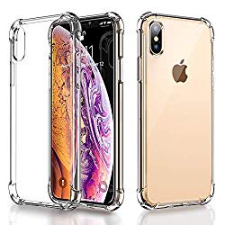 Ainope Case Compatible iPhone Xs Max, [Airbag] Case Compatible iPhone Xs Max Crystal Clear Case Cover Shock Absorption Soft TPU Full Protective Cover Case Apple iPhone Xs Max (Transparent)
