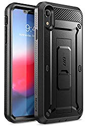 iPhone XR Case, SUPCASE Full-Body Rugged Holster Case with Built-in Screen Protector for Apple iPhone XR 6.1 Inch (2018 Release), Unicorn Beetle Pro Series -Retail Package (Black)