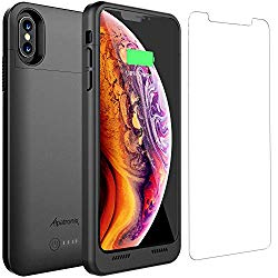 iPhone Xs Max Battery Case with Qi Wireless Charging Compatible, Alpatronix BXX Max 6.5-inch 5000mAh Portable Protective Rechargeable Extended Charger for iPhone Xs Max Juice Bank Power Case – Black