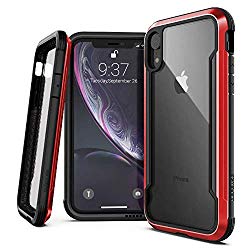 X-Doria Defense Shield Series, iPhone XR Case – Military Grade Drop Tested, Anodized Aluminum, TPU, and Polycarbonate Protective Case for Apple iPhone XR, 6.1″ inch LCD Screen (Red)