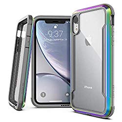 X-Doria Defense Shield Series, iPhone XR Case – Military Grade Drop Tested, Anodized Aluminum, TPU Polycarbonate Protective Case Apple iPhone XR, 6.1″ inch LCD Screen (Iridescent)