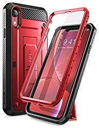 SUPCASE Unicorn Beetle Pro Series Case Designed for iPhone XR, with Built-in Screen Protector Full-Body Rugged Holster Case for iPhone XR 6.1 Inch (2018 Release) (MetallicRed)