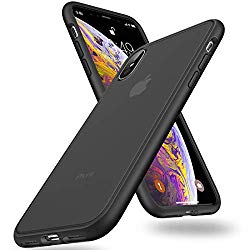 Humixx Shockproof Series iPhone Xs Max Case Cover, [Military Grade Drop Tested] [Upgrading Materials] Translucent Matte Case with Soft Edges, Shockproof and Anti-Drop Protection Case-Black