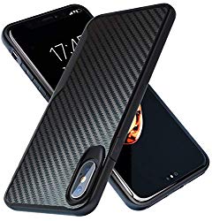 iPhone X Case | iPhone Xs Case | 10ft. Drop Tested | Carbon Case | Ultra Slim | Lightweight | Scratch Resistant | Wireless Charging | Compatible with Apple iPhone X /iPhone Xs – Black